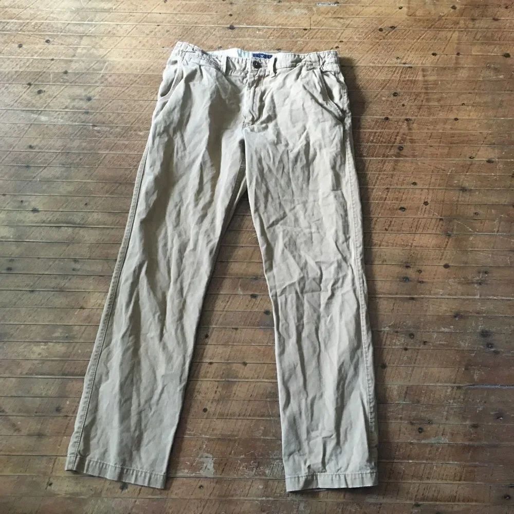 American Eagle relaxed straight 34x34 tan slacks